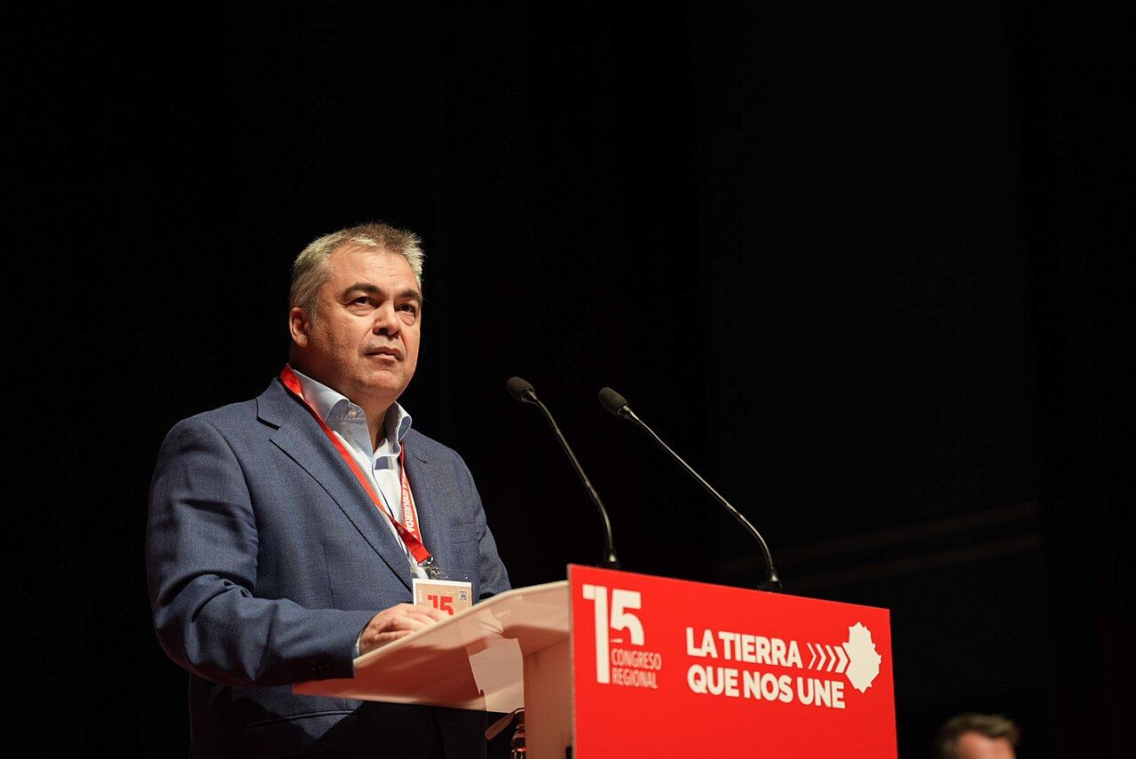 Santos Cerdán, exsecretario de Organización del PSOE, en el 15º Congreso Regional del PSOE de Extremadura.
